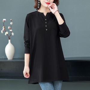 여성 긴팔 빅사이즈 심플 티셔츠