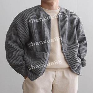 니트 가디건  남성 신상 라운드넥 스웨터 아우터 간절기 집업 카디건