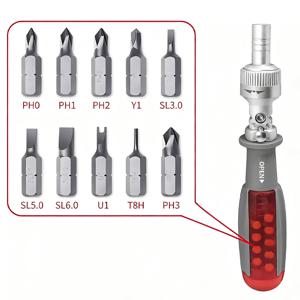 10in1 다용도 드라이버 만능 드라이버 비트 세트 각도 조절 드라이버 세트 가정용 공구세트