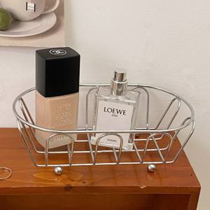 실버 메탈 다용도 스테인레스 다용도 수납 바구니 모던 인테리어 화장품 악세사리 머리끈 보관함