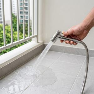 욕실 스프레이건 청소건 베란다 샤워건 물분사기 청소호스 물호스 세트 1.5M 호스 밸브 포함