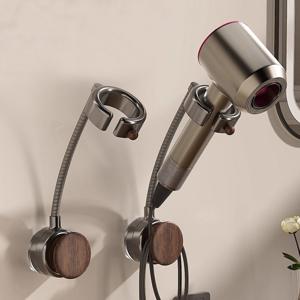 브라운 흡착식 헤어 드라이기거치대 무타공 핸즈프리 부착 드라이기 걸이 홀더 드라이어걸이 보관