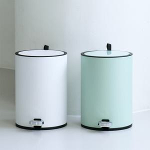 감성페달휴지통 6L 2종 (화이트 or 민트 컬러 택 1) 심플 인테리어 휴지통 무소음 쓰레기통