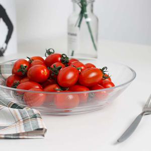 투명 강화 유리 깊은 접시 중형 22cm/플레이팅/앞접시/샐러드/디저트/그릇/식기/원형/예쁜/파스타/브런치