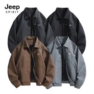 지프스피릿 가을 남성용 솔리드 컬러 하이넥 자켓 플라이트 점퍼 QZ2536