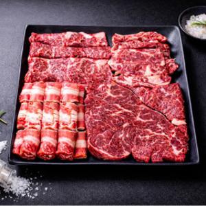 명품 소고기 한판 세트 1kg 무료배송 살치 200g 갈비 200g 등심 300g 우삼겹 300g