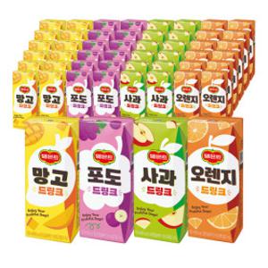 델몬트 드링크팩 190ML  48팩 오렌지 망고 포도 사과