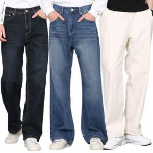 (쿠폰)사계절 남성바지/와이드/블랙진/부츠컷/남자/밴딩바지/빅사이즈/간절기/남성/일자/청바지/테이퍼드