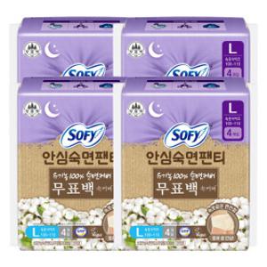 쏘피 안심숙면팬티 무표백 L 4P x 4팩