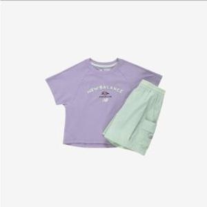 뉴발란스키즈(NB Kids) Run Festival_여아 쿨터치 반팔티+ 반바지 셋업 NK9YG2502G_Lavender
