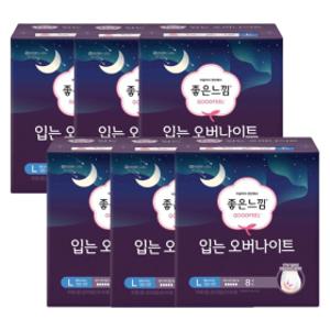 좋은느낌 입는 오버나이트 L 대형 8매입 x 6팩
