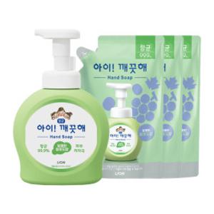 아이깨끗해 핸드워시 청포도향 본품 용기 490ml 본품 용기 1개+450ml 리필 3개