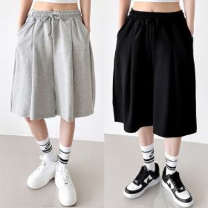 완벽/와이드핏 사이드 투턱 6부 반바지 트레이닝바지 버뮤다 팬츠 디테일굿 핏예쁜 와이드반바지 스트릿