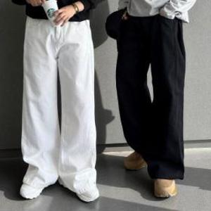 가을신상특가/1+1/추가금없음 퍼펙트 벌룬 와이드 사이드 핀턱 데님 팬츠 벌룬핏 가을