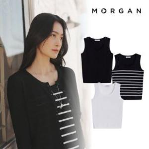 모르간 26SS 니트 슬리브리스 탑 3종