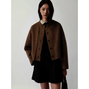 (ZOOC)(신세계마산점)니트 블록 라운드 숏 코트_Z254MSG502