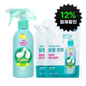 (12% 결제할인) 온더바디 코튼풋 발을씻자 풋샴푸 레몬 510ml+레몬향 리필 500ml 2개