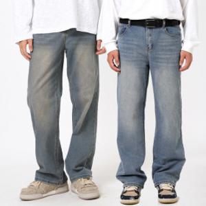 남자 세미와이드 청바지 히든밴딩 스판 데님 와이드핏 팬츠SA513