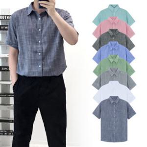 시원한 반팔 남자 린넨 셔츠 남방 남성 오버핏 M~4XL