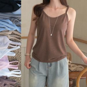 피너츠 9컬러 린넨 끈 나시 여성 나시티 민소매 티셔츠 이너 슬리브리스 여름