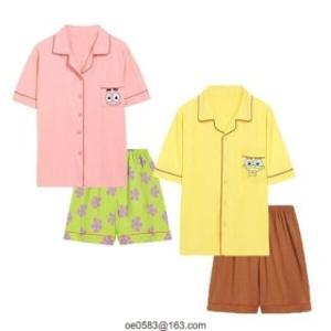 스폰지밥 뚱이잠옷 커플 반팔 빅사이즈 홈웨어 파자마 잠옷 캐주얼 사계절 우대 선물증정