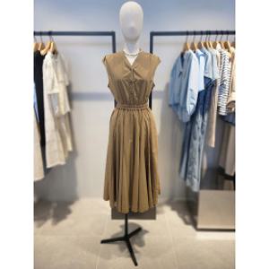 시슬리브이넥 셔링 롱 원피스(SAOPD8431)