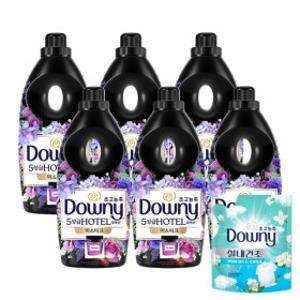 다우니 섬유유연제 향수컬렉션미스티크 1L 6개 + 실내건조 프레시클린 200ml 1개 증정