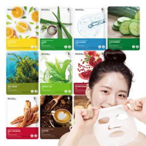 총100장 리코셀 촉촉순한 마스크팩 10종x10장 - 탄력 영양 보습 케어(2번세트)
