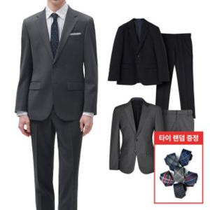 (롯데백화점)남성 솔리드 빅사이즈 면접 경조사 포멀핏 기본 정장 2종 택1 + 타이증정
