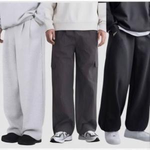 남성 트레이닝팬츠 M~4XL 탄탄 이중지/나일론 원단 와이드 카고 조거 츄리닝 밴딩 빅사이즈