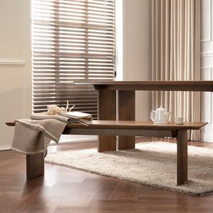 [에보니아] 미사 원목 6인식탁용 벤치의자(3인)