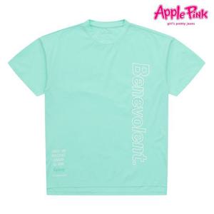 [애플핑크]레터링 트임 반팔 티셔츠