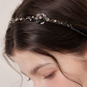 제이로렌 플라워 큐빅 고급 헤어밴드 H01274