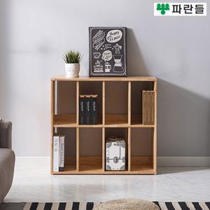 파란들가구 UV코팅 고무나무원목 800 2단책장 원목책장 책꽂이