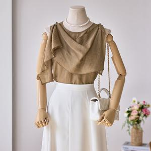 [커스텀에이블] 드레이프 민소매 블라우스_T2504BL613B