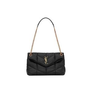 생로랑 퀼티드 램스킨 퍼퍼 스몰 체인백 블랙 577476-1EL07-1000
