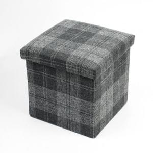 스툴스 체크 수납의자 사각 수납스툴 그레이 사각수납의자 화장대의자 스툴의자 수납스툴 쿠션의자 쿠션수납의자 쿠션수납스툴