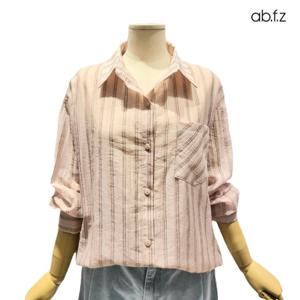 [에이비에프지]스트라이프 패턴 긴팔 롱 남방 APZ5ZB46G