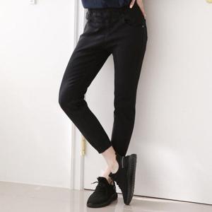 [브이와이][VY] 여성 큰사이즈 환절기 진 검정 슬림핏 조거팬츠_