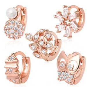 14K Gold-pin 귀찌 로즈골드 큐빅 링피어싱 택1