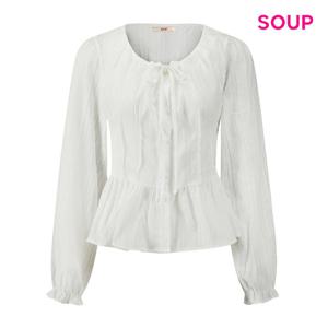 SOUP  청순 무드 코튼 리본 블라우스 (S62LS03)