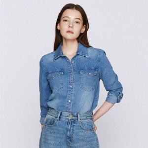 여성 간절기 레귤러핏 웨스턴 데님 면 청남방 청셔츠 346506