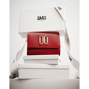 선물포장  (DCWA6E282R2) 알렉사 레드 가죽 고급 크리스탈 장식 DD로고 반지갑