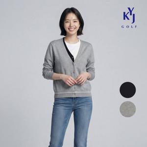 봄가을 콤보 배색 레이어드 니트 브이넥 여성 가디건 DQSLCA12