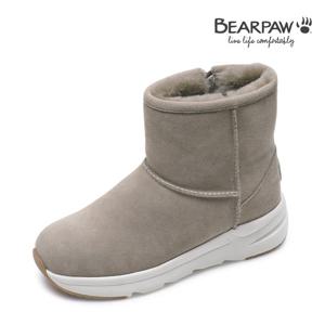 [베어파우(슈즈)]VALERIE 여성 소가죽 키높이 지퍼 양털부츠 K2761303PD-W 아이보리(스톤)