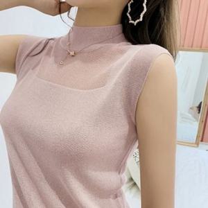 니트티 G124099 나시 반목 여성티