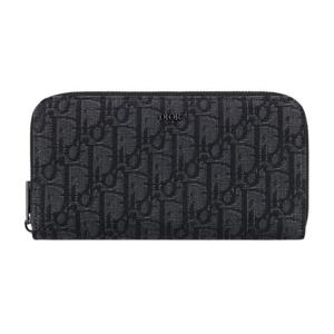 디올 오블리크 자카드 장지갑 블랙 2ESBC252YSE H03E