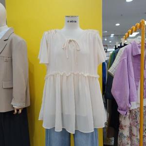 르피타 DP01 리본끈쉬폰블라우스 L252UBL602