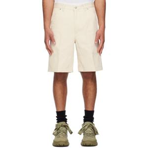 몽클레어 반바지 오프 화이트 코튼 버뮤다 쇼츠 251111M193088