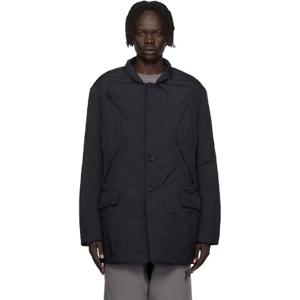 26 SS 요지야마모토 남성 블랙 립스탑 패딩 재킷 252138M180009